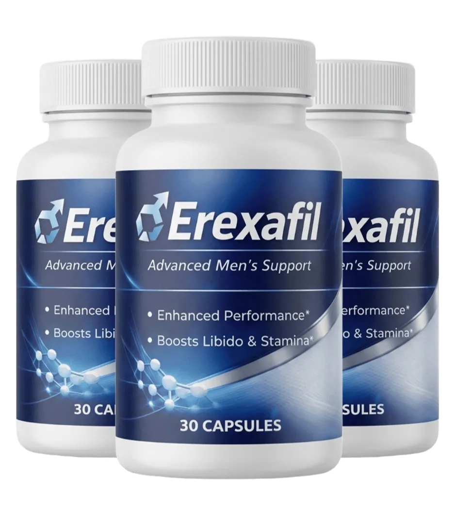 Erexafil advanced men's support supplement with 30 capsules per bottle for enhanced performance, libido and stamina