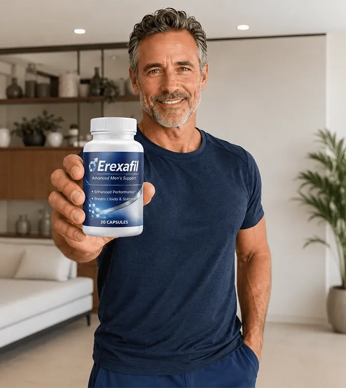 Erexafil men's vitality supplement supporting healthy libido, stamina and energy in men over 50